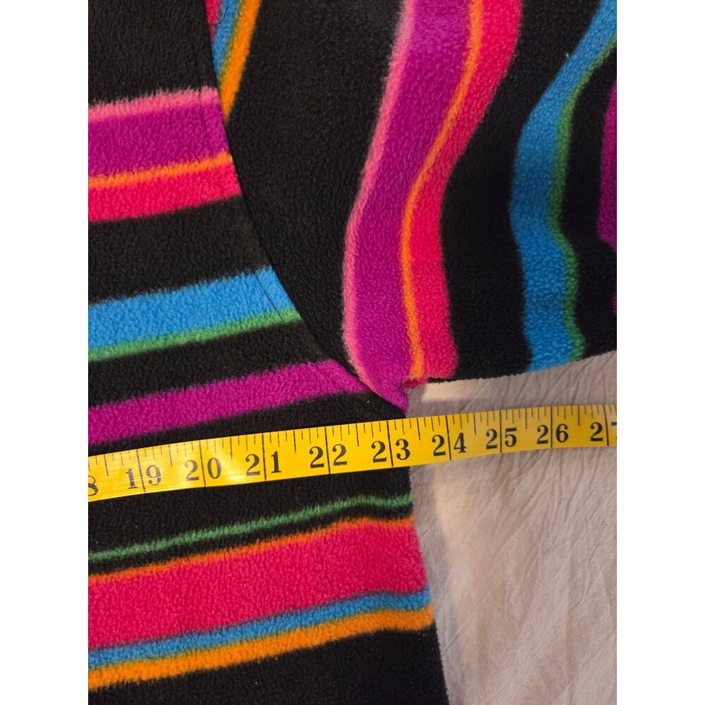 Talbots Womens Fleece Jacket Striped Button-Front Multicolor Classic Cozy - Picture 5 of 7